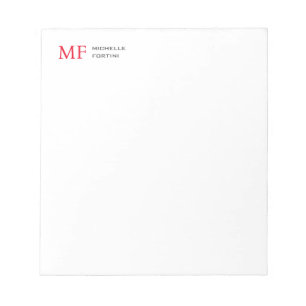 Modernes Minimalistisches Monogramm Erstweises Sch Notizblock