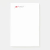 Modernes Minimalistisches Monogramm Erstweises Sch Post-it Klebezettel (Vorderseite)