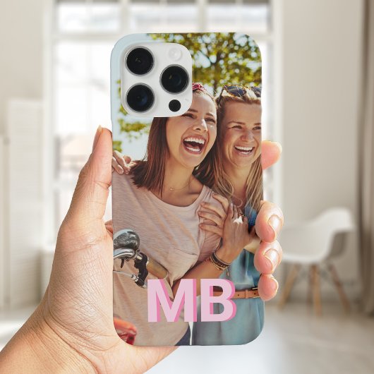 Modernes Minimalistisches Monogramm-Foto Case-Mate iPhone Hülle
