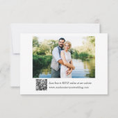 Modernes Minimalistisches Monogramm-Foto Hochzeits RSVP Karte (Rückseite)