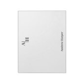 Modernes Minimalistisches Monogramm-Geschäft Notizblock (Rotiert)