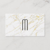 Modernes Minimalistisches Monogramm | Goldmarmor Visitenkarte (Vorderseite)