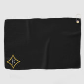 Modernes Minimalistisches Monogramm Golfhandtuch (Horizontal)