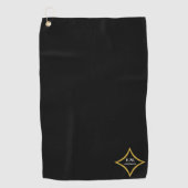 Modernes Minimalistisches Monogramm Golfhandtuch (Vorderseite)
