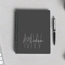 Modernes Minimalistisches Monogramm Grau