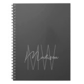 Modernes Minimalistisches Monogramm Grau Notizblock (Vorderseite)