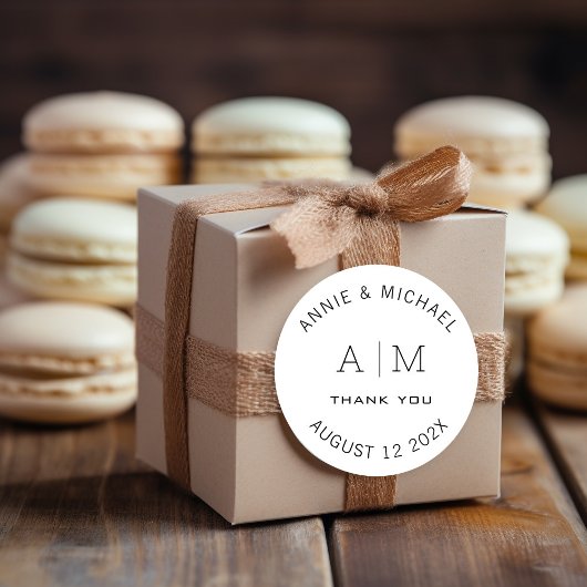 Modernes, Minimalistisches Monogramm Gummistempel