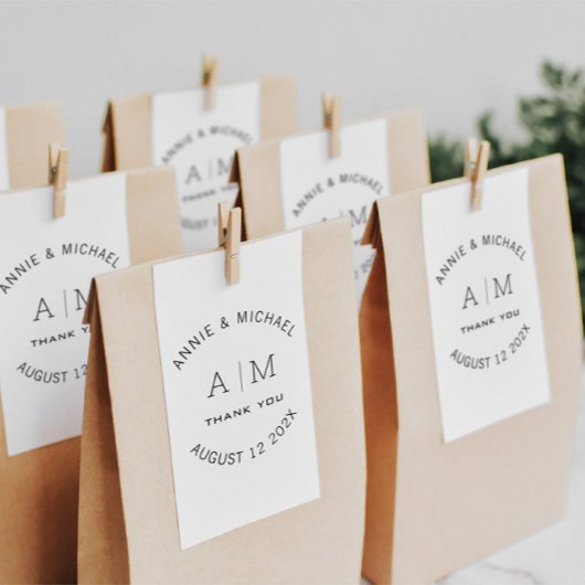 Modernes, Minimalistisches Monogramm Gummistempel