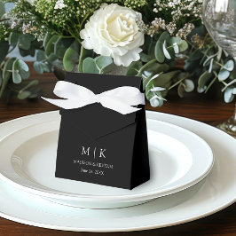 Modernes Minimalistisches Monogramm-Hochzeitschwar Geschenkschachtel