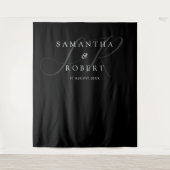 Modernes, Minimalistisches Monogramm-Hochzeitskonz Wandteppich (Vorderseite)