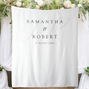 Modernes, Minimalistisches Monogramm-Hochzeitskonz Wandteppich