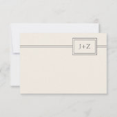 Modernes Minimalistisches Monogramm-Hochzeitsraste RSVP Karte (Rückseite)