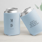 Modernes Minimalistisches Monogramm-Hochzeitsstipe Dosenkühler