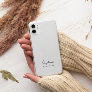 Modernes minimalistisches Monogramm in Schwarz und Case-Mate iPhone 14 Pro Max Hülle