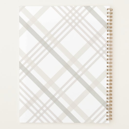 Modernes Minimalistisches Monogramm Initial Elegan Planer (Rückseite)