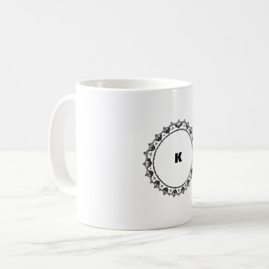 Modernes Minimalistisches Monogramm Kaffeetasse (Vorderseite Links)