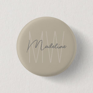 Modernes minimalistisches Monogramm-Knopf Button