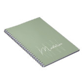 Modernes Minimalistisches Monogramm-Lichtbild-Grün Notizblock (Rechte Seite)