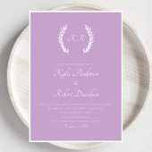 Modernes Minimalistisches Monogramm Lila Lavendel Einladung