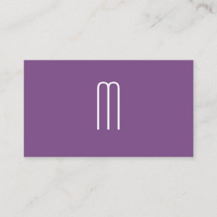 Modernes Minimalistisches Monogramm Lila Visitenkarte