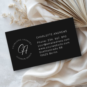 Modernes, minimalistisches Monogramm, Logo, Kreis, Visitenkarte