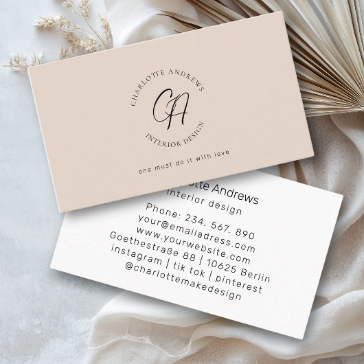 Modernes, minimalistisches Monogramm, Logo, Kreis, Visitenkarte