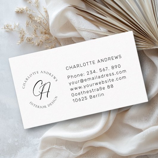 Modernes, minimalistisches Monogramm, Logo, Kreis, Visitenkarte