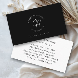 Modernes, minimalistisches Monogramm, Logo, Kreis, Visitenkarte