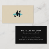 Modernes Minimalistisches Monogramm-Logo Visitenkarte (Vorne/Hinten)