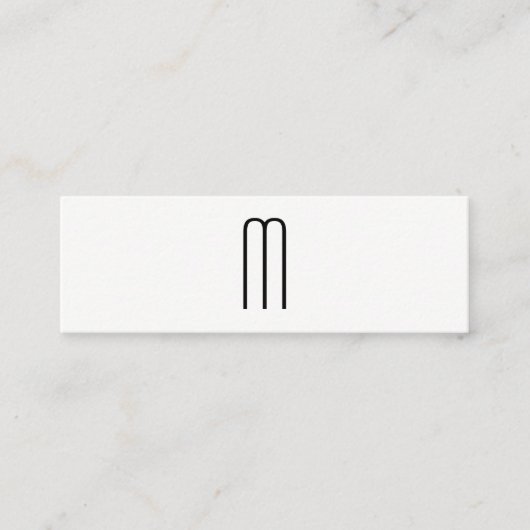 Modernes Minimalistisches Monogramm Mini Visitenkarte (Vorderseite)