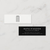 Modernes Minimalistisches Monogramm Mini Visitenkarte (Vorne/Hinten)