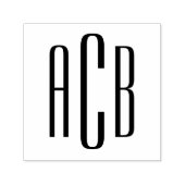 Modernes Minimalistisches Monogramm mit drei Buchs Permastempel (Design)
