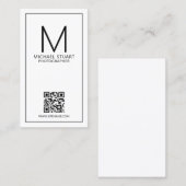 Modernes Minimalistisches Monogramm mit Qr Code Bu Visitenkarte (Vorne/Hinten)