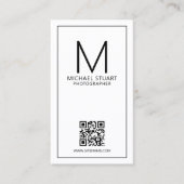 Modernes Minimalistisches Monogramm mit Qr Code Bu Visitenkarte (Vorderseite)
