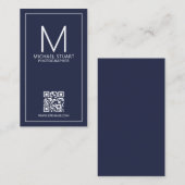 Modernes Minimalistisches Monogramm mit Qr Code Bu Visitenkarte (Vorne/Hinten)
