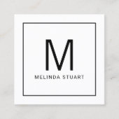 Modernes Minimalistisches Monogramm mit Qr-Code Quadratische Visitenkarte (Vorderseite)