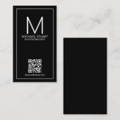 Modernes Minimalistisches Monogramm mit Qr-Code Visitenkarte (Vorne/Hinten)