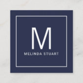 Modernes Minimalistisches Monogramm mit Qr-Quadrat Quadratische Visitenkarte (Vorderseite)