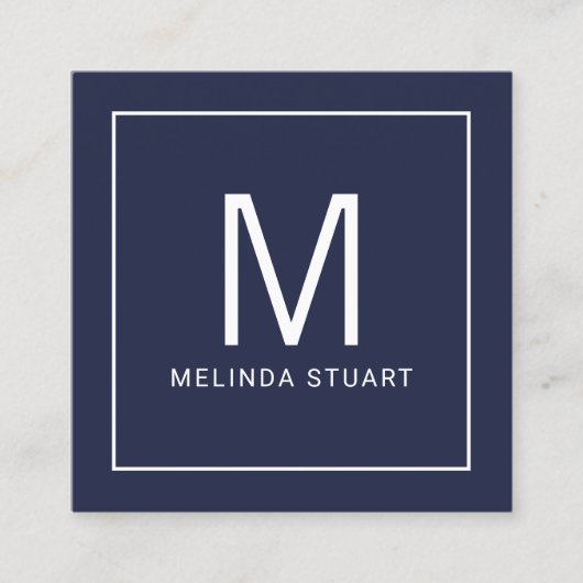 Modernes Minimalistisches Monogramm mit Qr-Quadrat Quadratische Visitenkarte (Vorderseite)