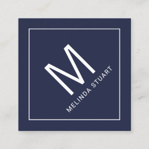 Modernes Minimalistisches Monogramm mit Qr-Quadrat Quadratische Visitenkarte