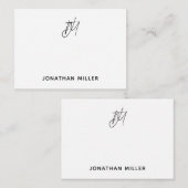 Modernes Minimalistisches Monogramm Mitteilungskarte (Vorne/Hinten)