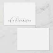 Modernes Minimalistisches Monogramm Mitteilungskarte (Vorne/Hinten)