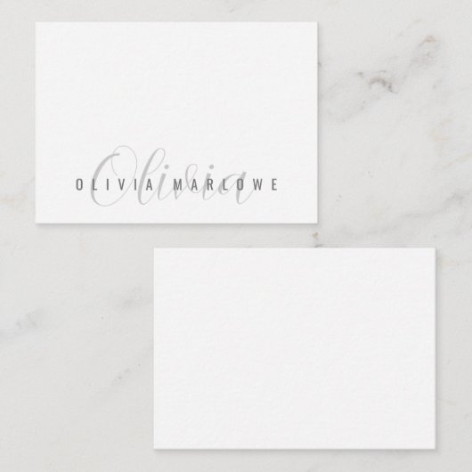 Modernes Minimalistisches Monogramm Mitteilungskarte (Vorne/Hinten)