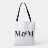 Modernes Minimalistisches Monogramm Moderne Luxus  Tasche (Rückseite)
