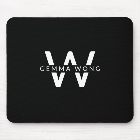 Modernes Minimalistisches Monogramm Mousepad (Vorne)