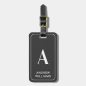 Modernes minimalistisches Monogramm & Name - Anthr Gepäckanhänger (Vorderseite vertikal)