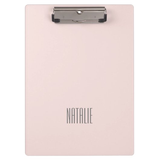 Modernes, minimalistisches Monogramm niedlich rosa Klemmbrett (Vorderseite)