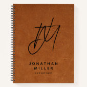 Modernes Minimalistisches Monogramm Notizblock (Vorderseite)