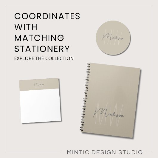 Modernes Minimalistisches Monogramm Notizblock