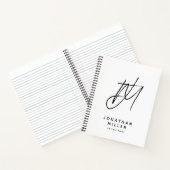 Modernes Minimalistisches Monogramm Notizblock (Innenseite)
